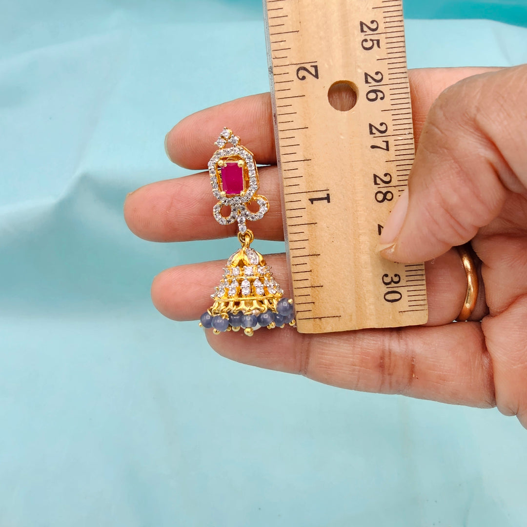 Diamond Tanzanite Jhumka