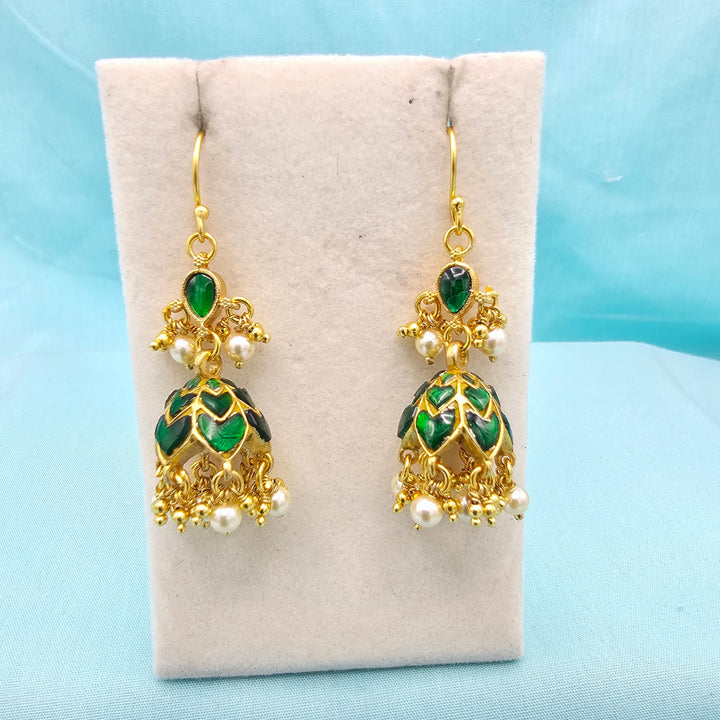 Green Kundan Jhumka