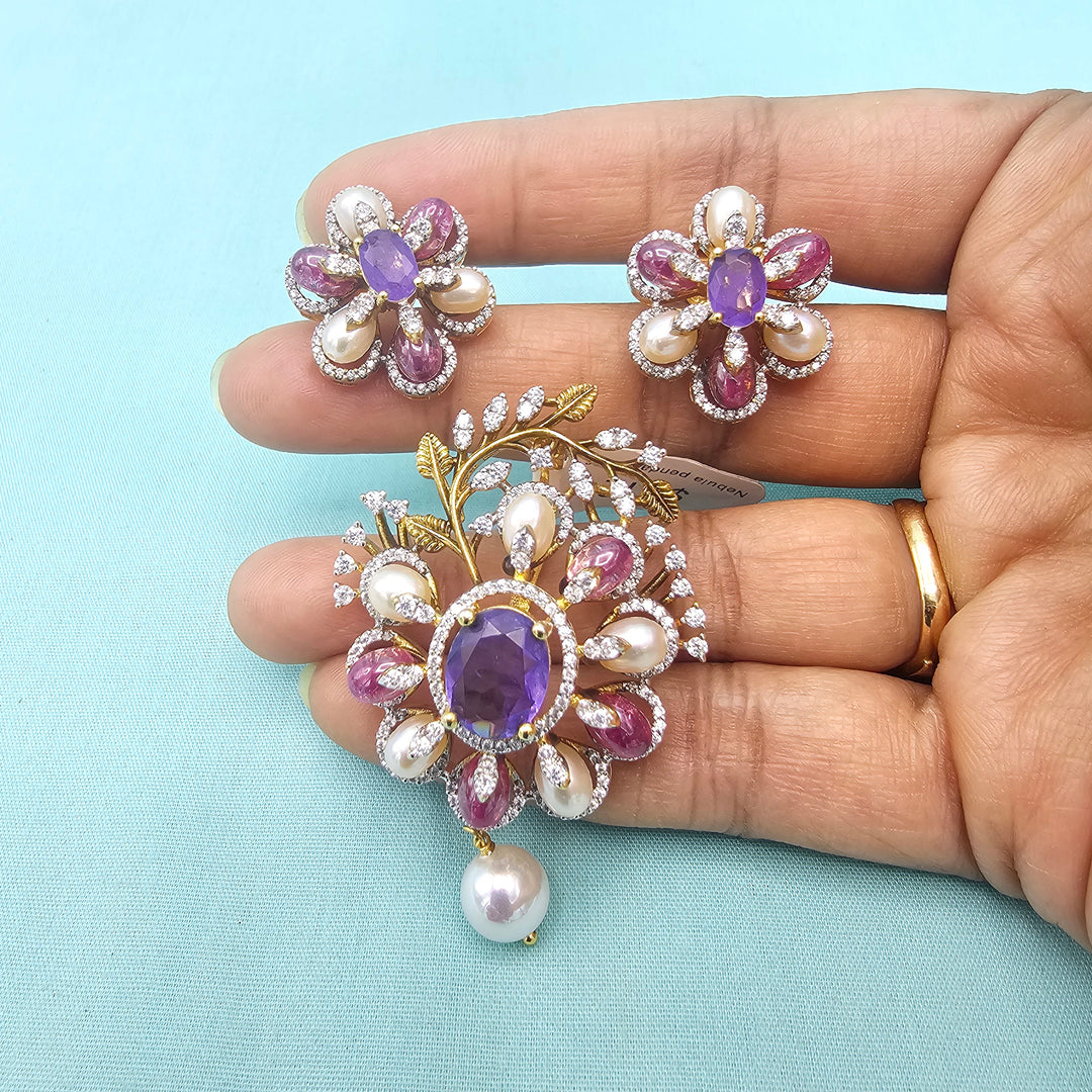 Amethyst Pendant set