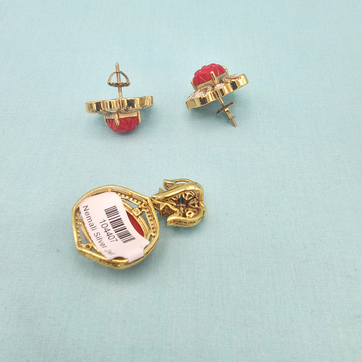 Coral Pendant set