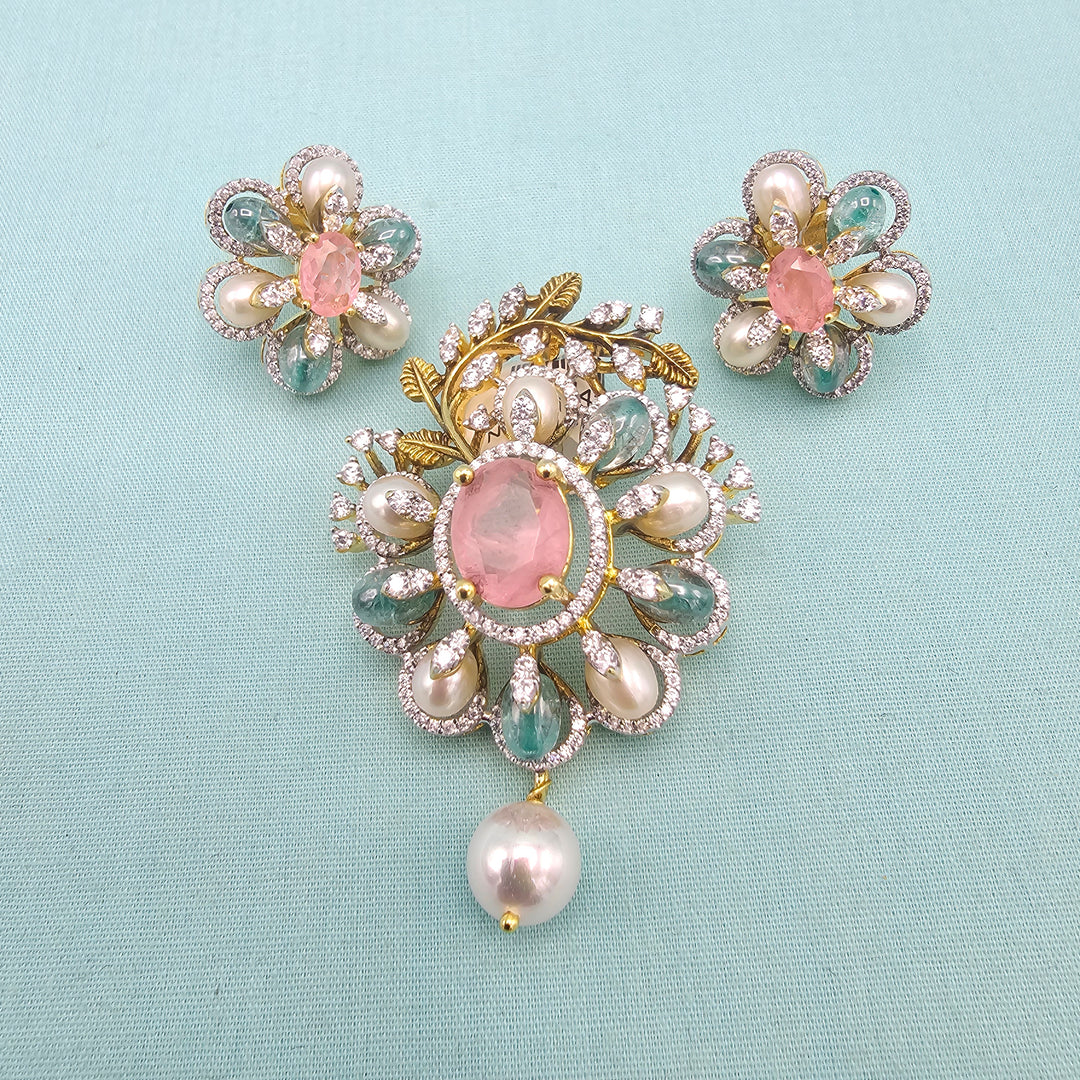 Rose Qts Pendant set