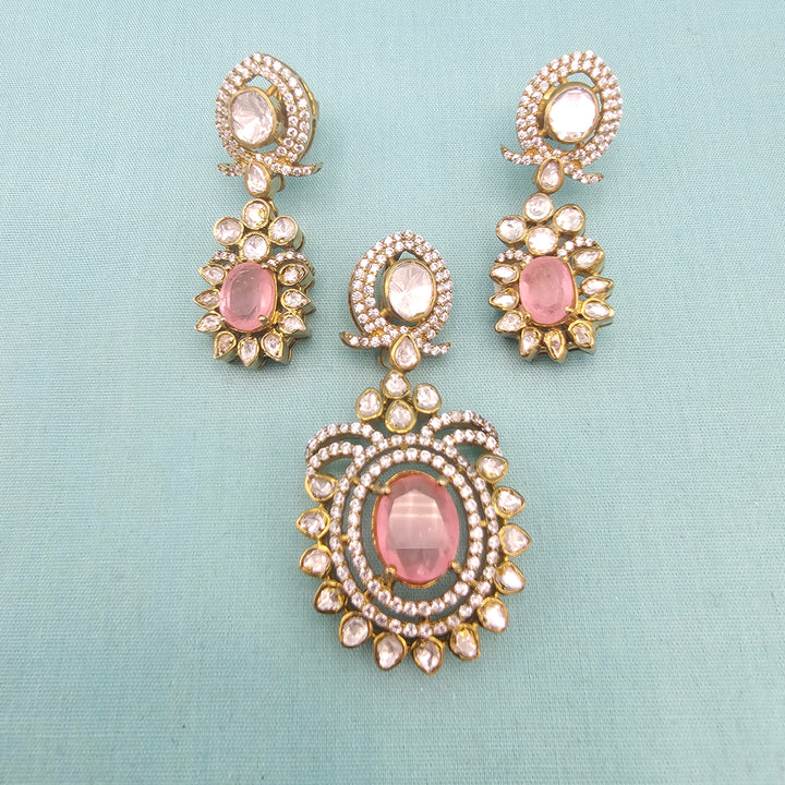 Rose Quarts Pendant Set