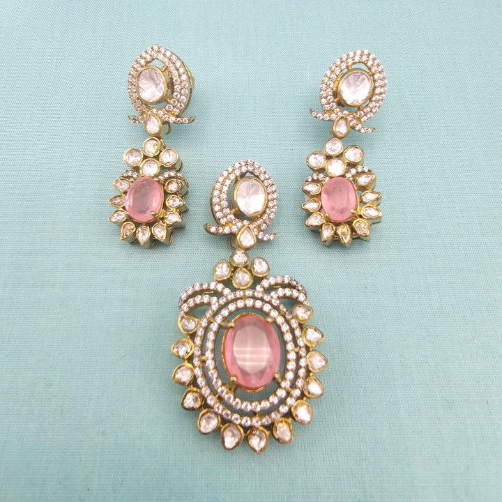 Rose Quarts Pendant Set