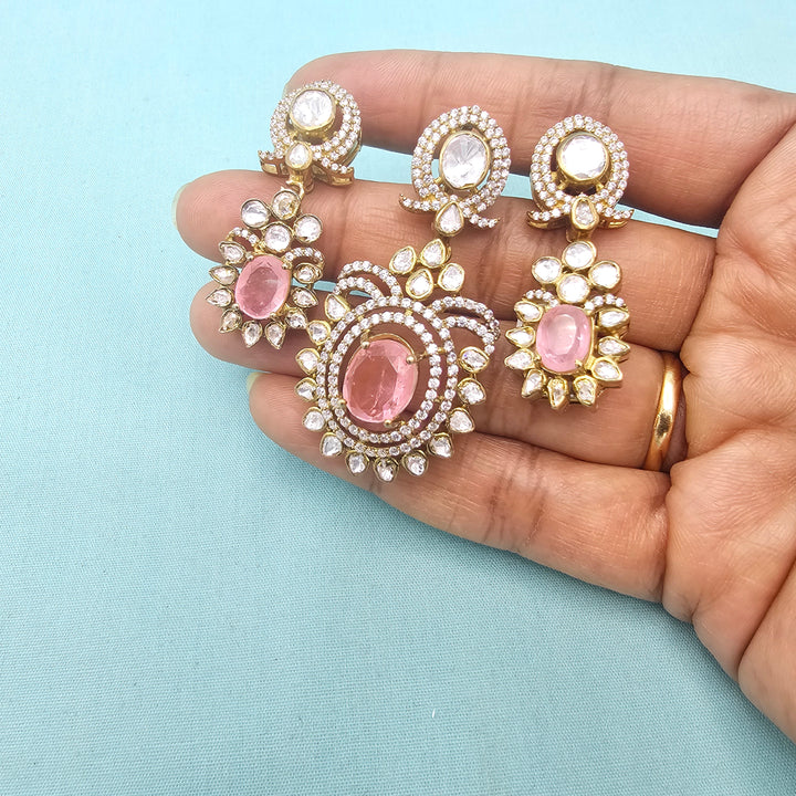 Rose Quarts Pendant Set