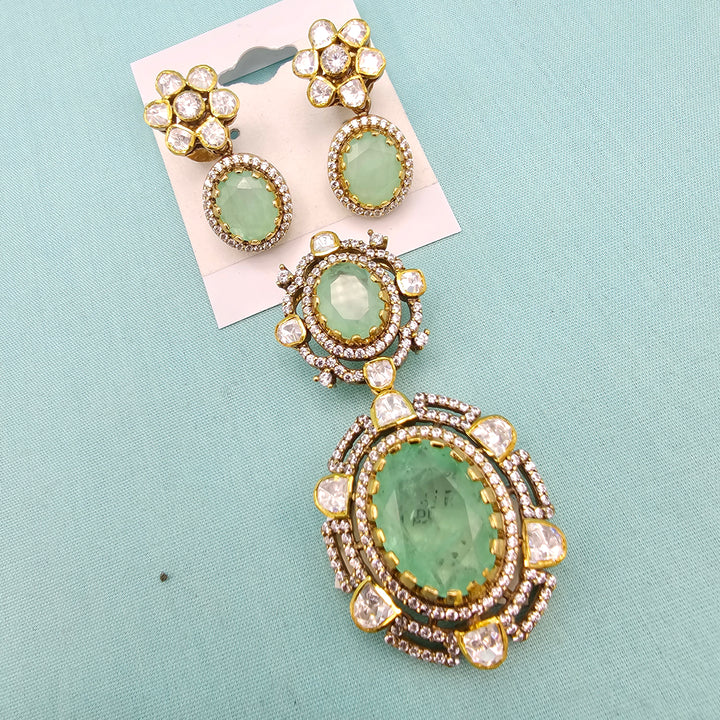 Green Silver Pendant set