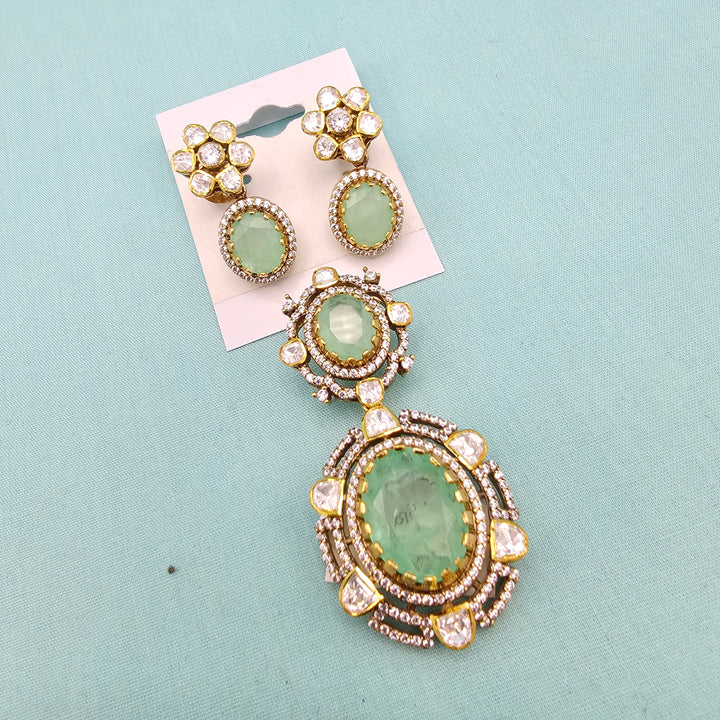 Green Silver Pendant set