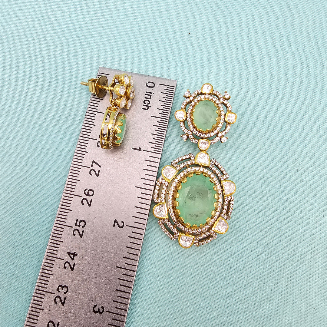 Green Silver Pendant set