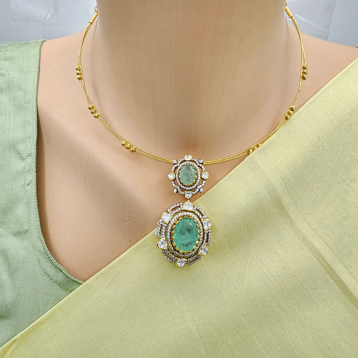Green Silver Pendant set