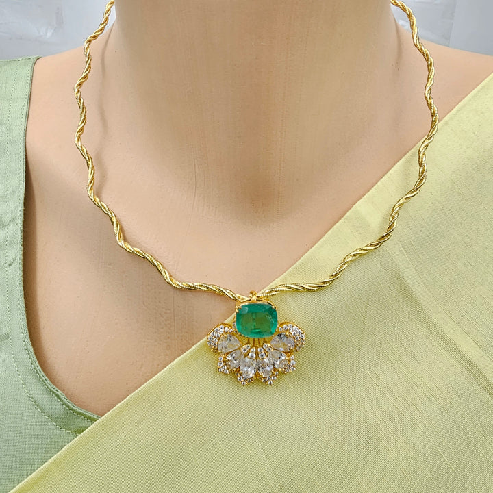 Emerald Pendant Set