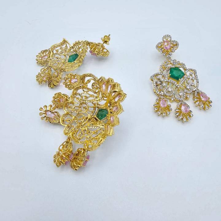 Pink and Green Pendant set