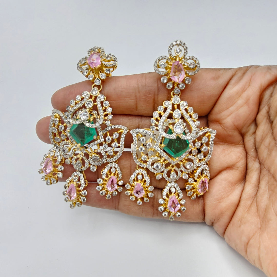 Pink and Green Pendant set