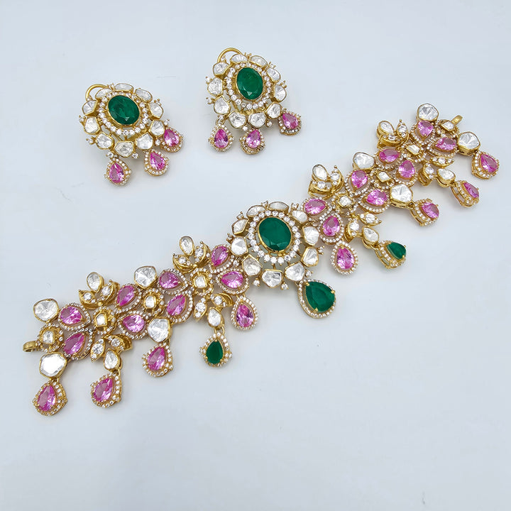Emerald pumpkin CZ necklace