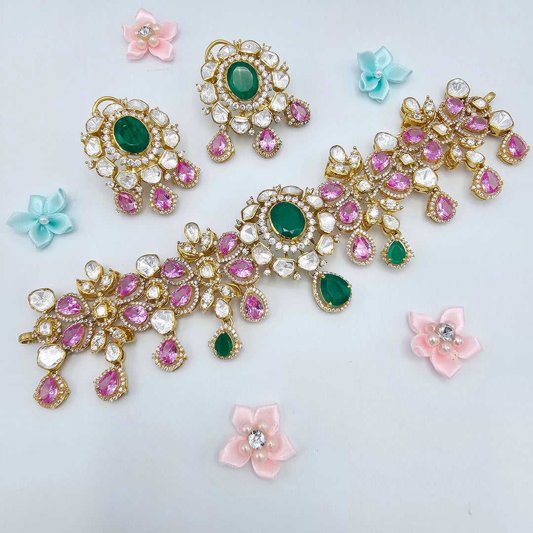 Emerald pumpkin CZ necklace