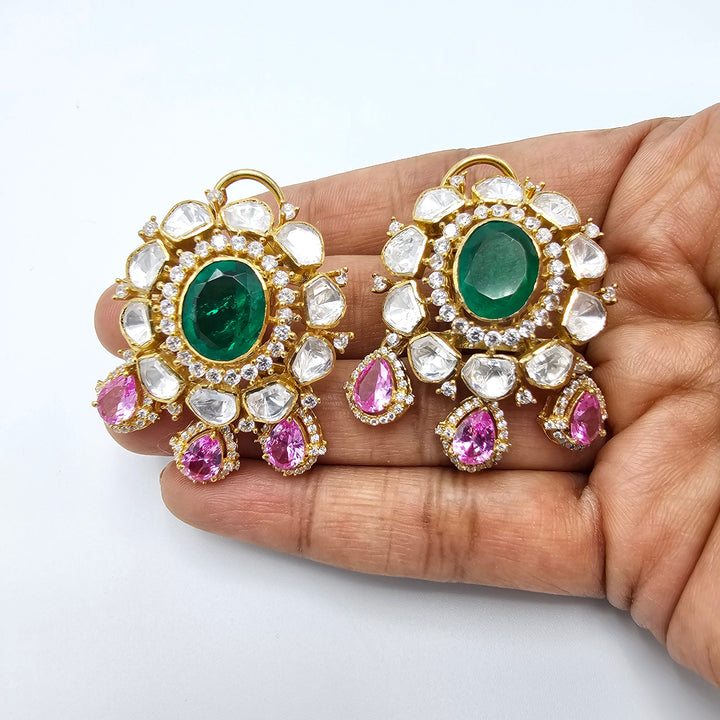 Emerald pumpkin CZ necklace