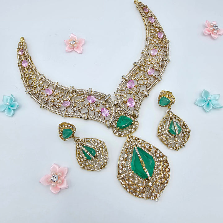 Pink and Green Necklace