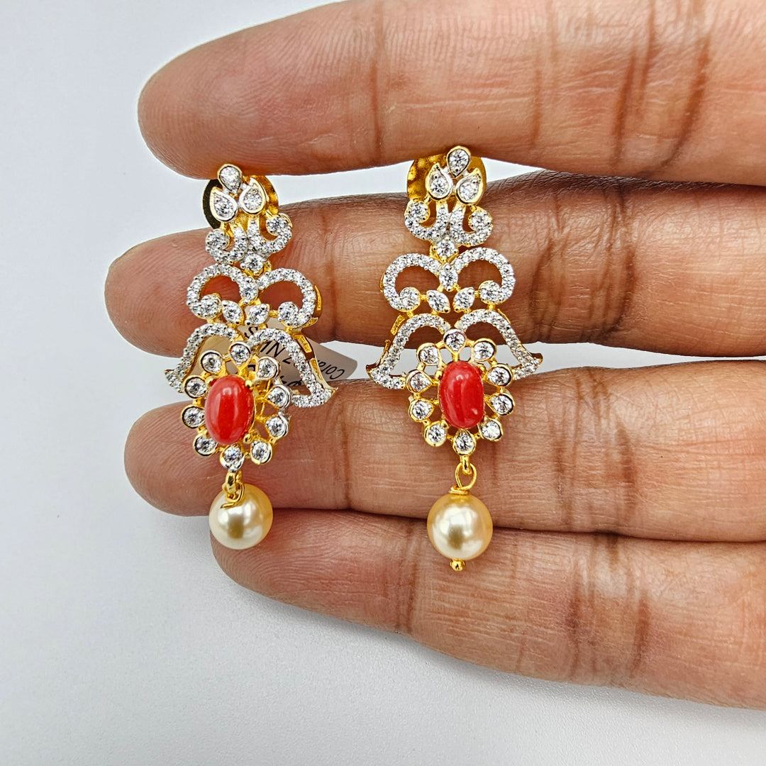 Coral Diamond Necklace