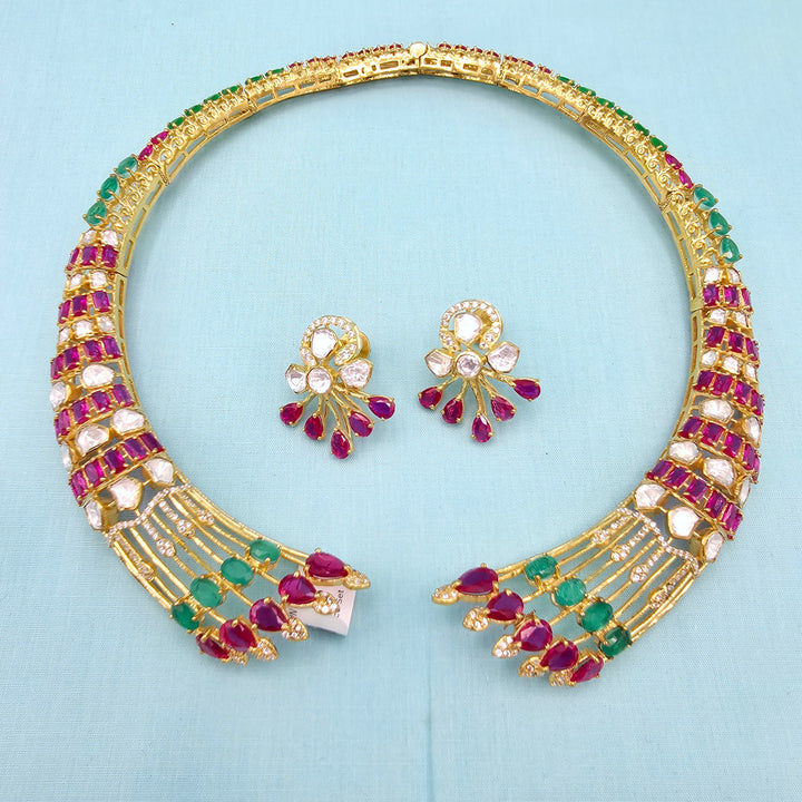 Ruby Emerald Choker Set