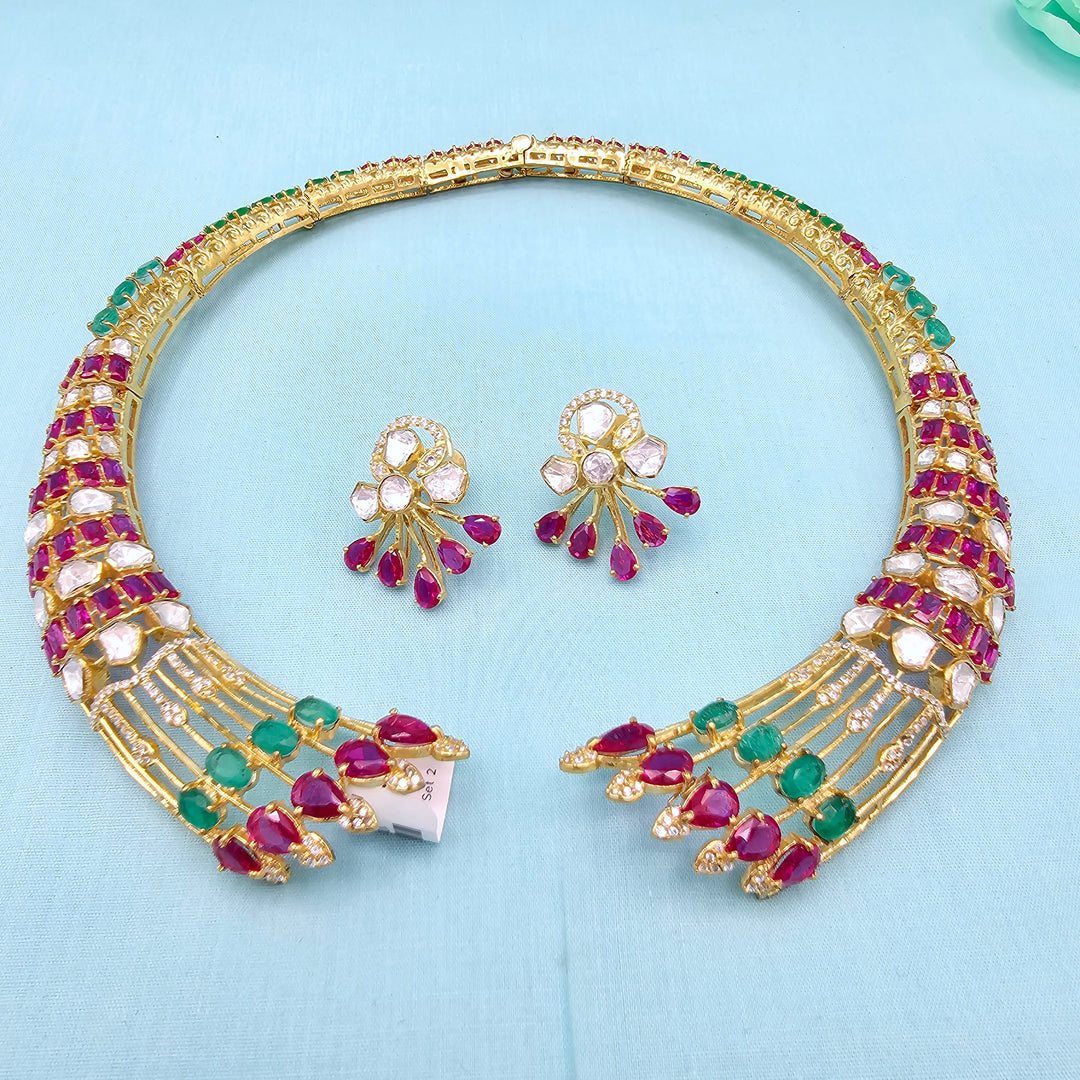 Ruby Emerald Choker Set