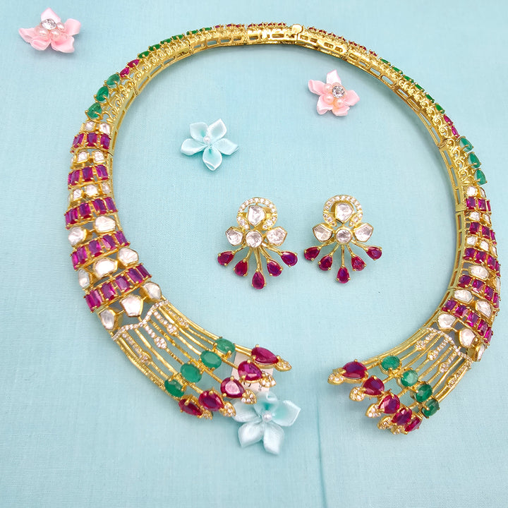 Ruby Emerald Choker Set