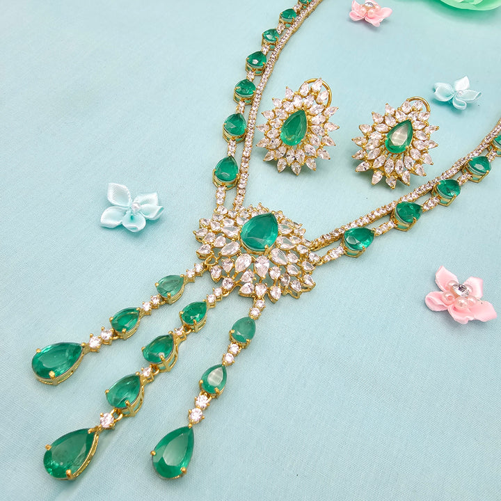 Emerald long Necklace Set