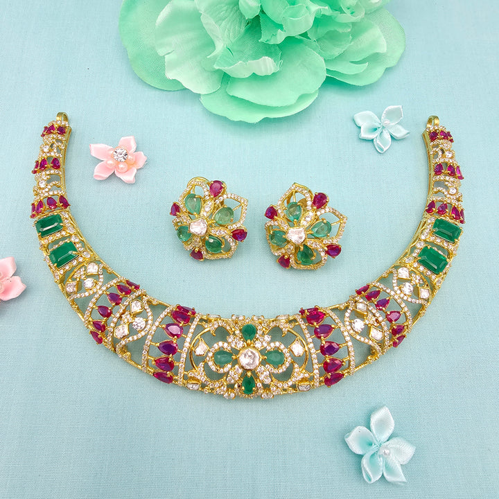 Emerald long Necklace Set