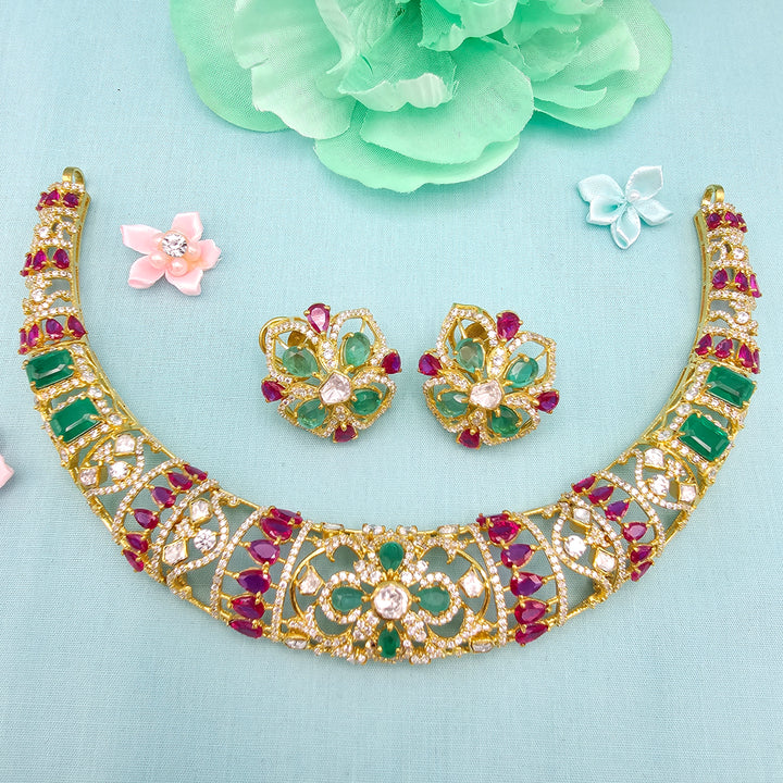 Emerald long Necklace Set