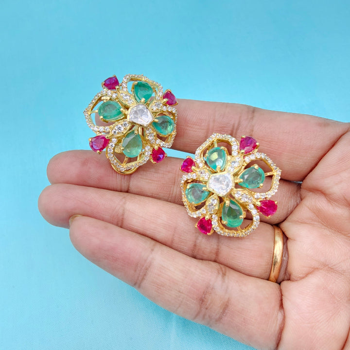 Emerald long Necklace Set