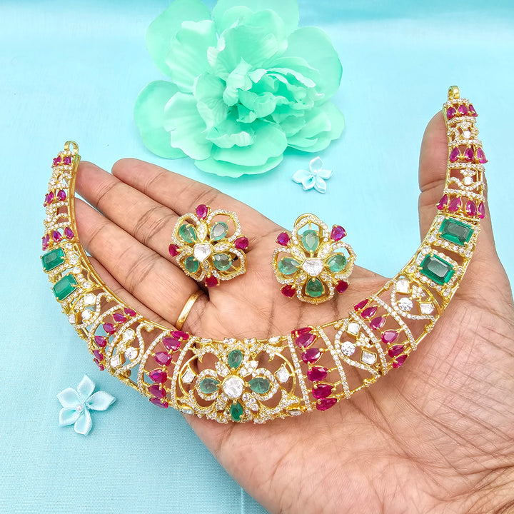 Emerald long Necklace Set