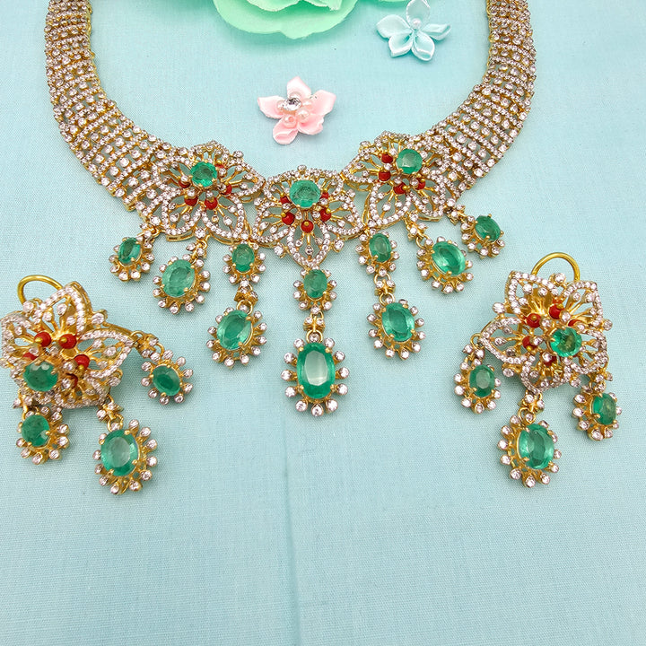 Coral Emerald Necklace