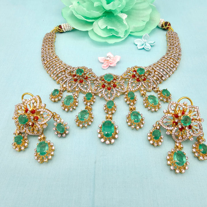 Coral Emerald Necklace