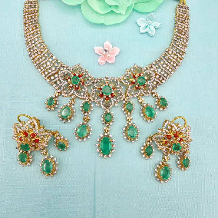 Coral Emerald Necklace
