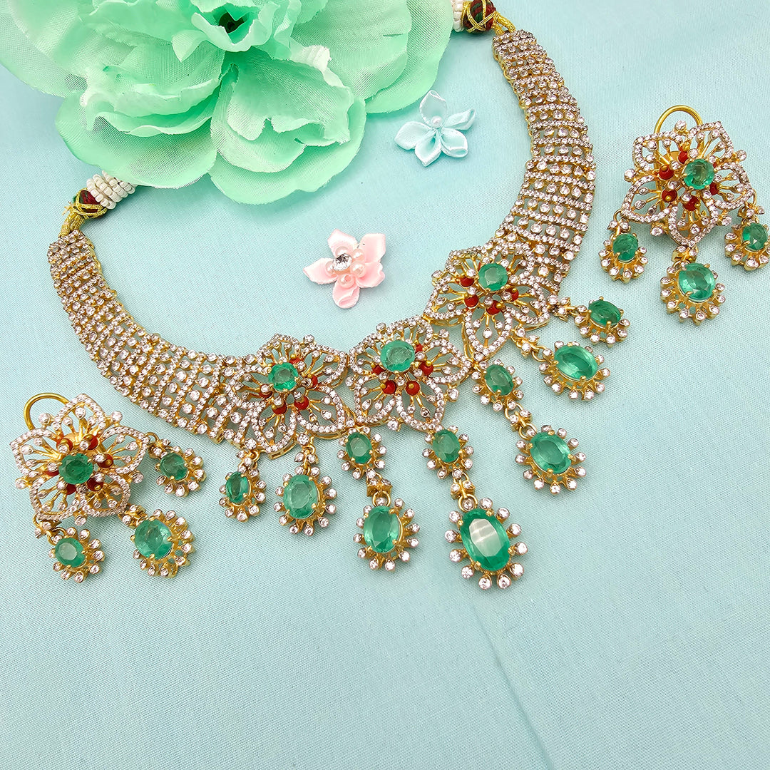 Coral Emerald Necklace