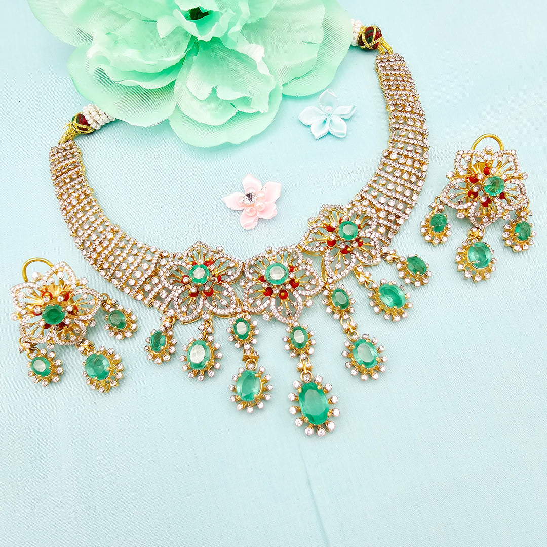 Coral Emerald Necklace