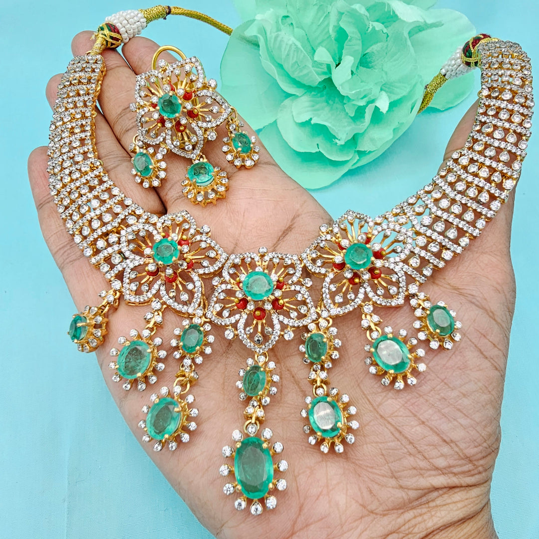 Coral Emerald Necklace