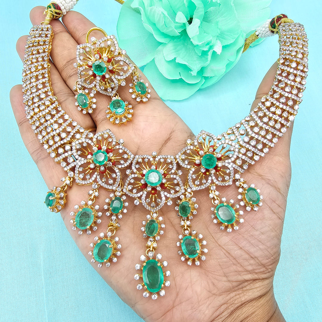 Coral Emerald Necklace