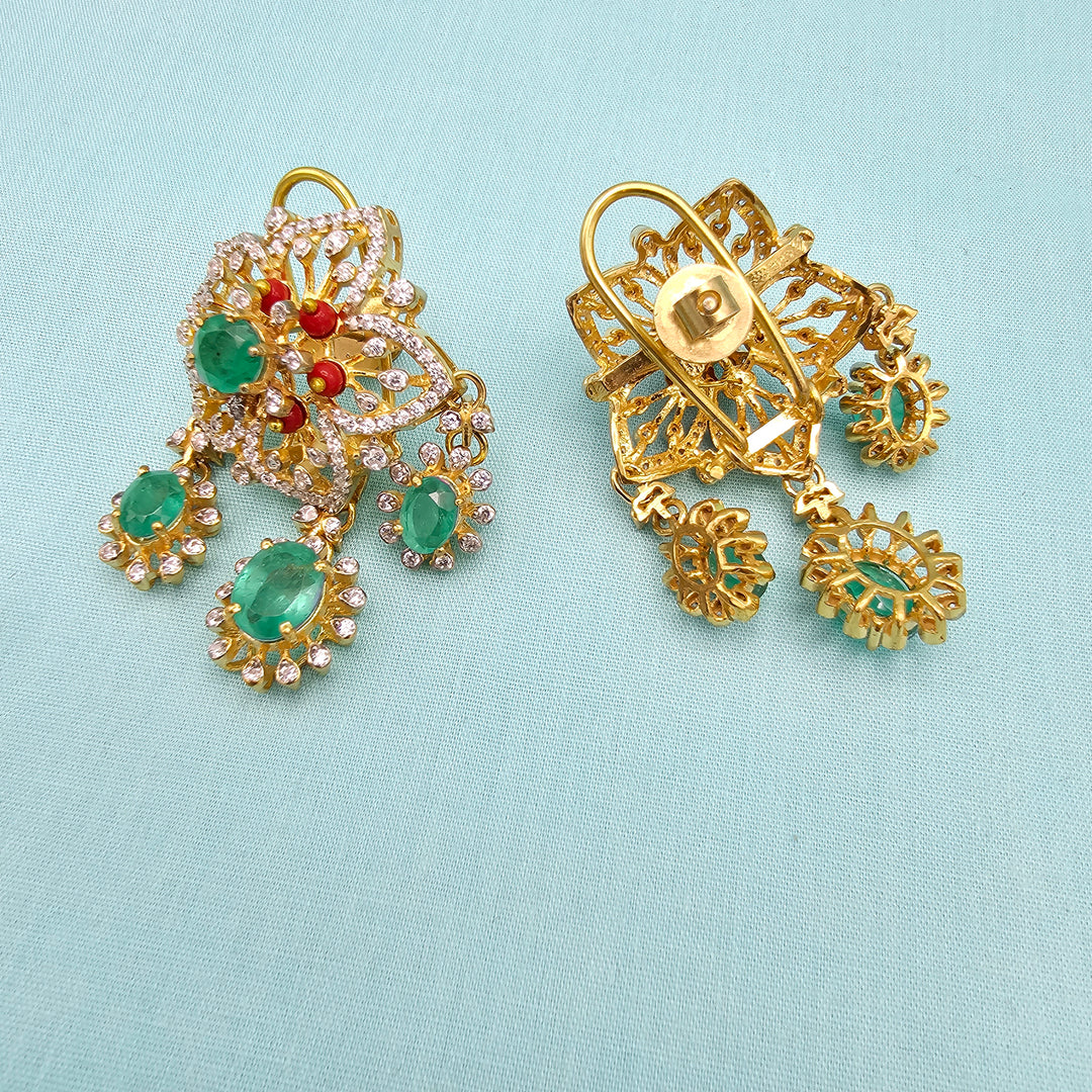 Coral Emerald Necklace