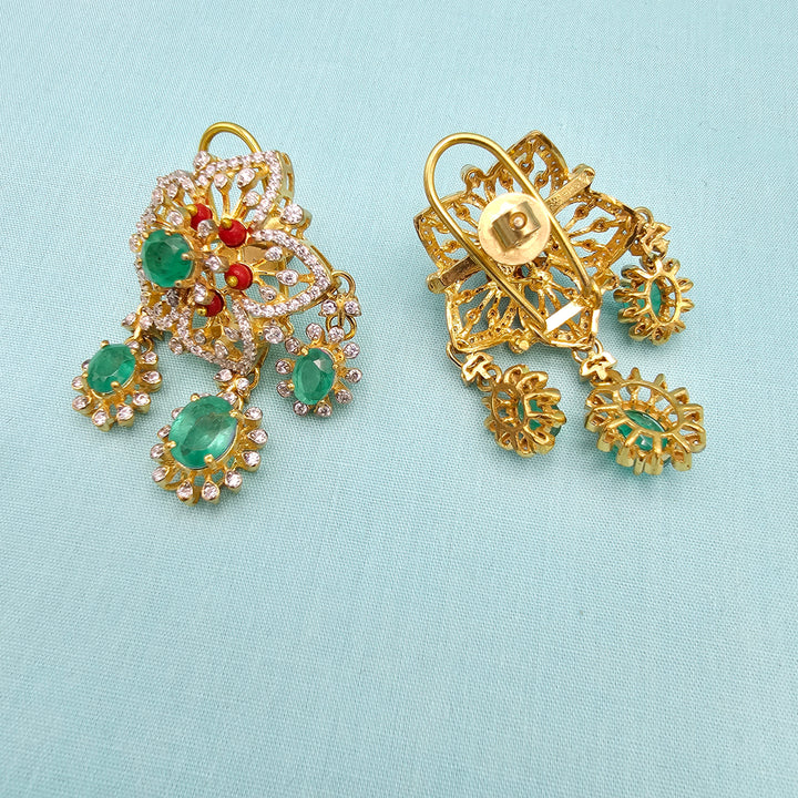 Coral Emerald Necklace
