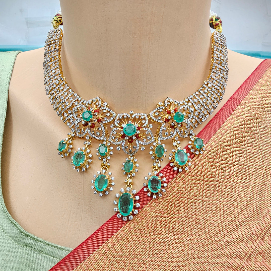 Coral Emerald Necklace