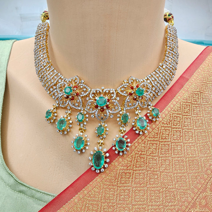 Coral Emerald Necklace