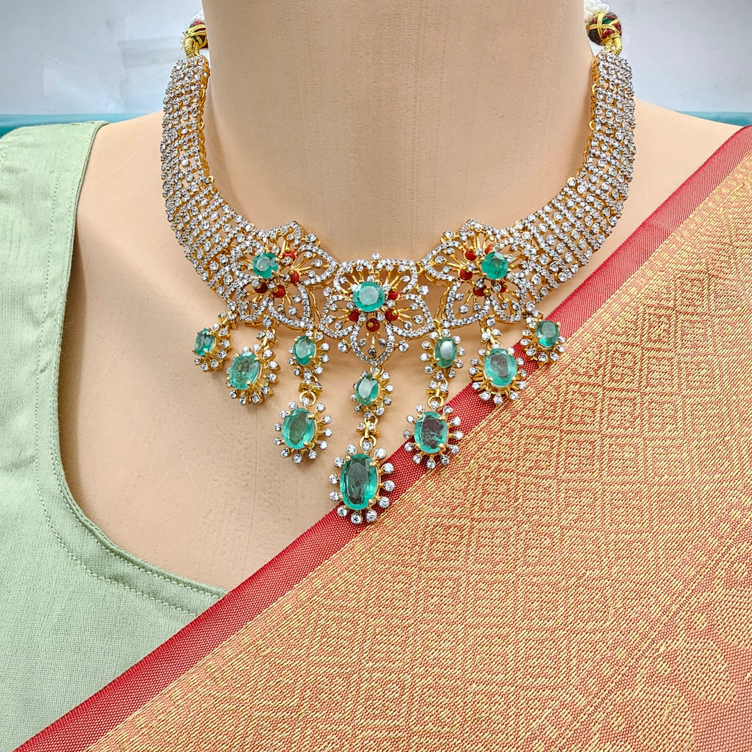 Coral Emerald Necklace