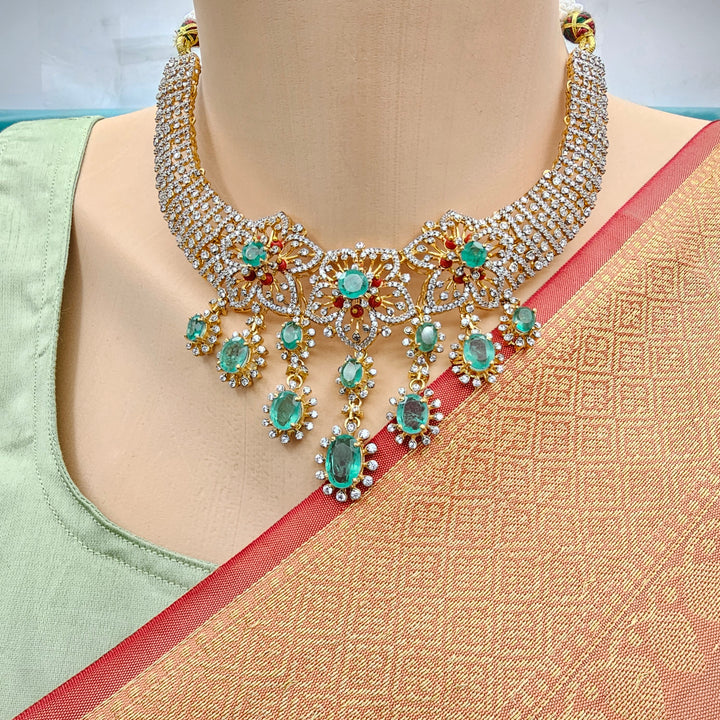 Coral Emerald Necklace