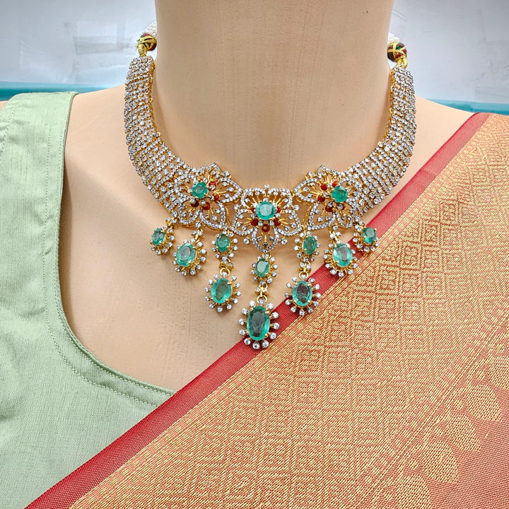 Coral Emerald Necklace