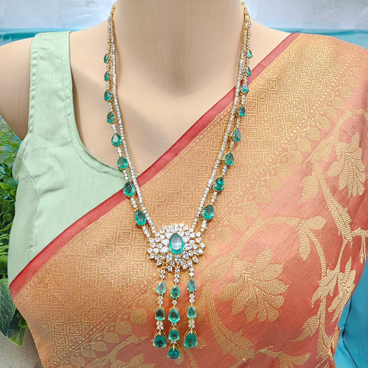 Emerald long Necklace Set