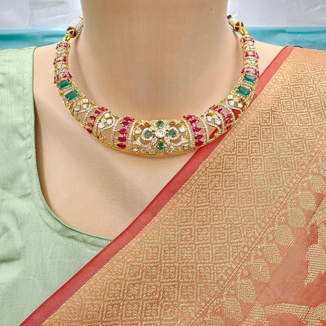Emerald long Necklace Set