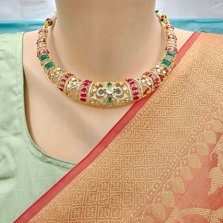 Emerald long Necklace Set
