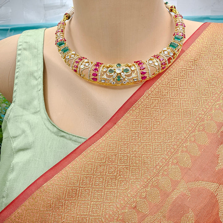 Emerald long Necklace Set
