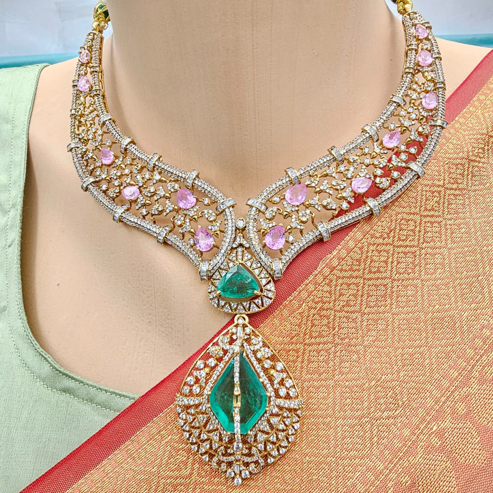 Pink and Green Necklace