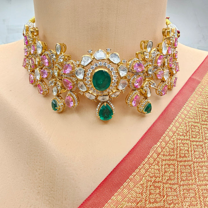 Emerald pumpkin CZ necklace