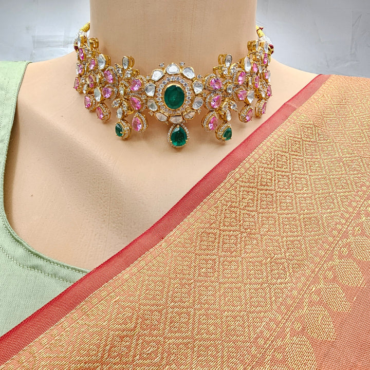 Emerald pumpkin CZ necklace