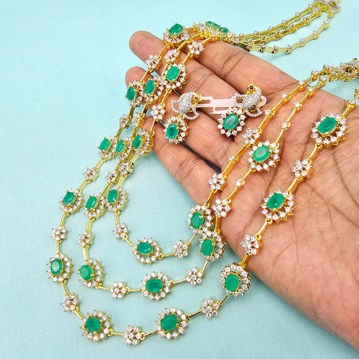 3 Layer Russian Emerald Necklace Set